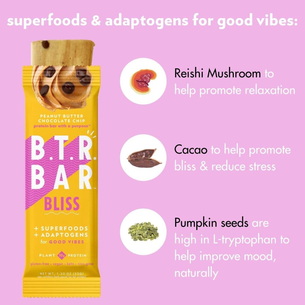 B.T.R. Bar Peanut Butter Chocolate Chip BLISS (12 Count) - Multiverse