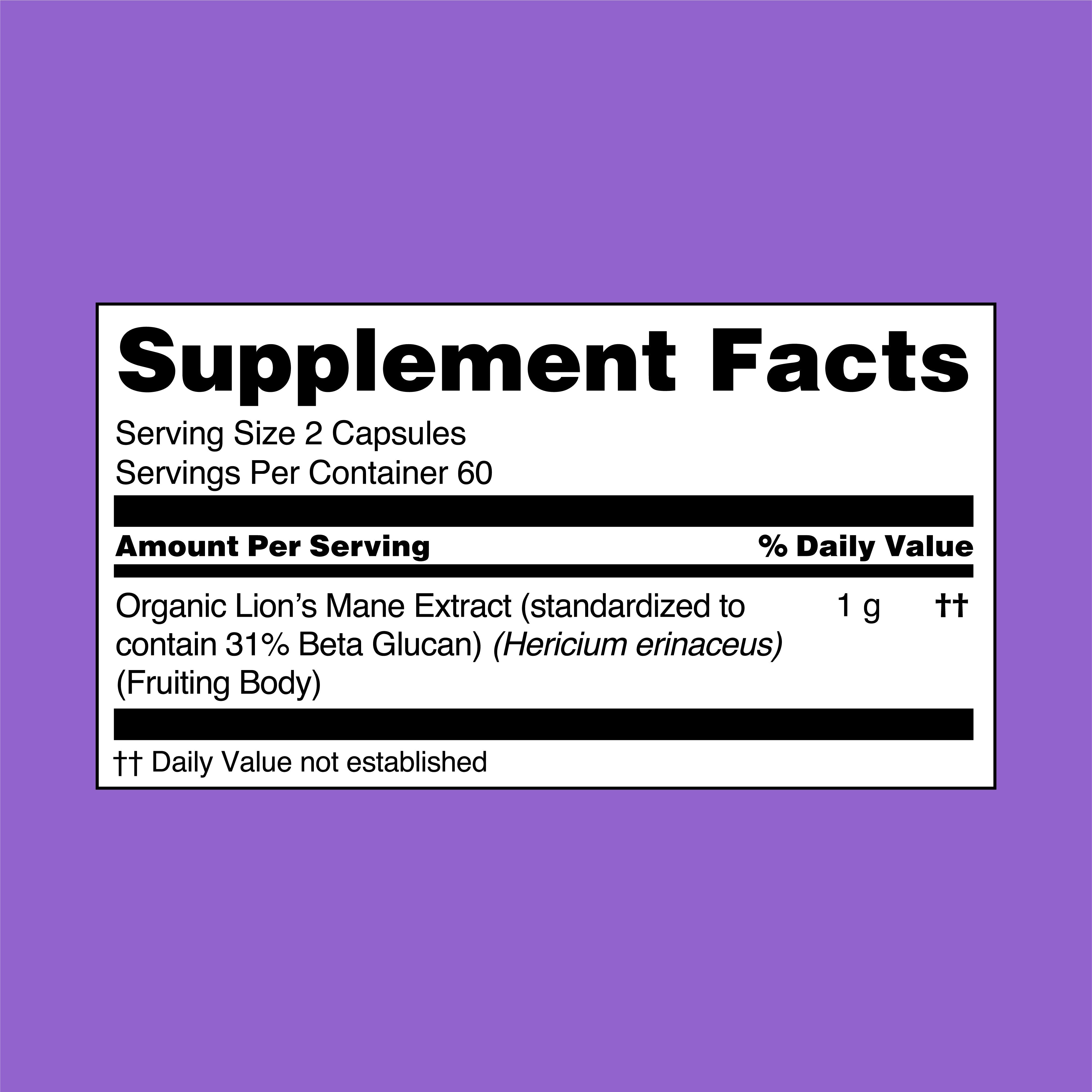 FreshCap Mushrooms Lion's Mane Capsules (120 Count) - Multiverse
