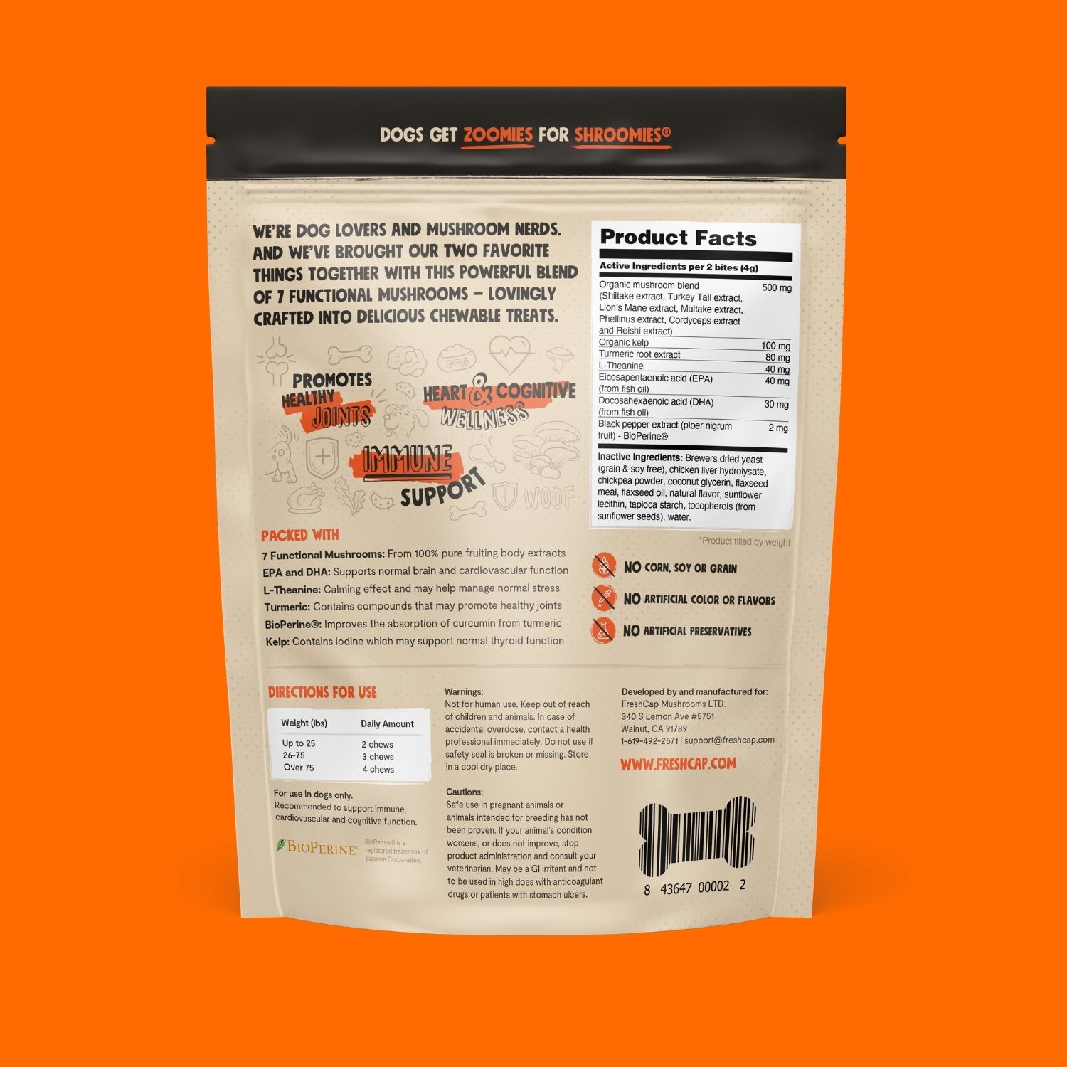 FreshCap Mushrooms Shroomies® For Dogs - Multiverse