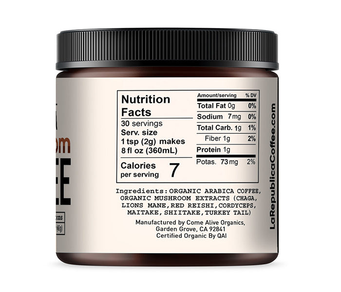 La Republica Organic Mushroom Coffee with 7 Superfood Mushrooms