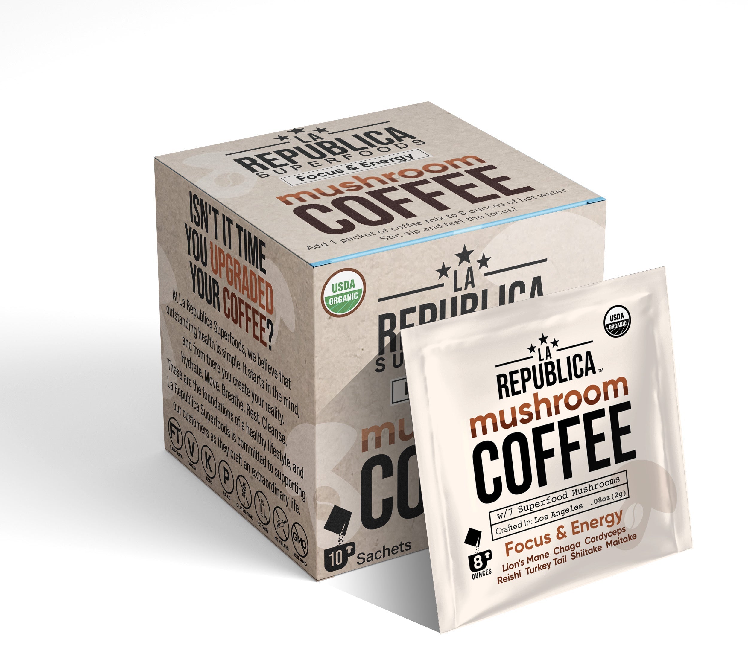 La Republica Mushroom Coffee Individual Serving Packets (10-PACK) - Multiverse