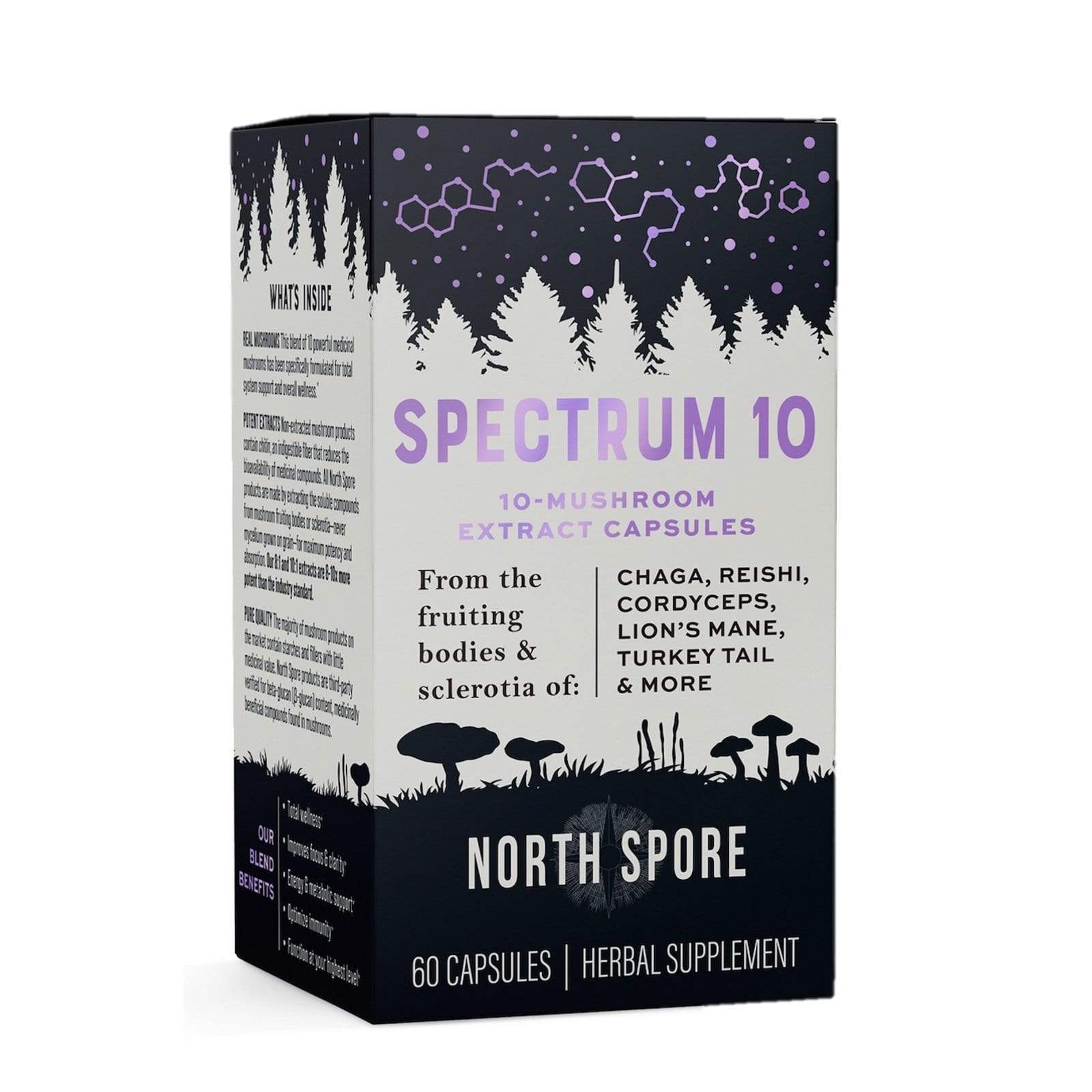 North Spore 'Spectrum 10' Organic Multi-Mushroom Extract Capsules - Multiverse