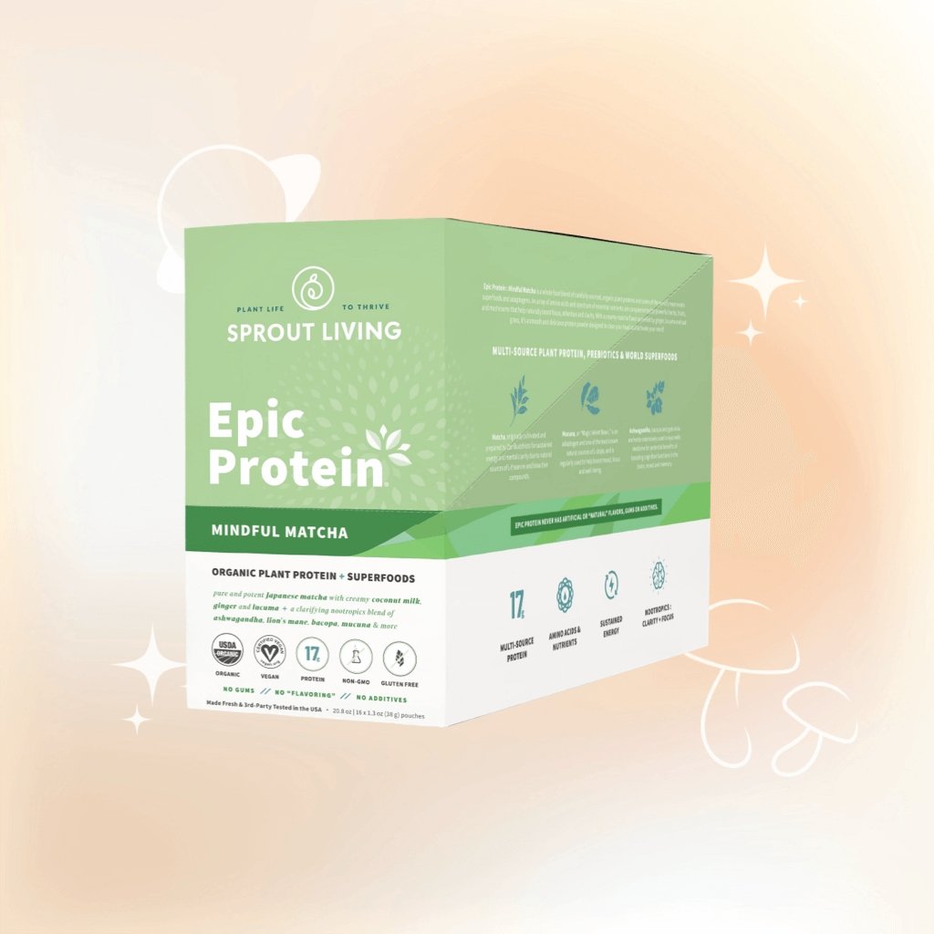 Sprout Living Epic Protein, Mindful Matcha, Box (16 singles) - Multiverse